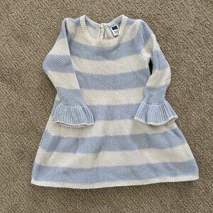 Janie And Jack Blue And White Striped Sweater Dress 6-12 months